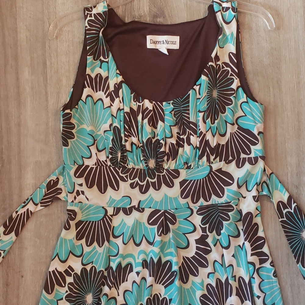 Blue/brown Danny&Nicole midi dress size 8